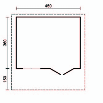 Linda 44 mm ÄéáóôÜóåéò ôïé ïðïéßáò 450x360 cm ÐñïÝêôáóç óêåðþò 3 4øïò ðëåõñéêþò ôïé ïðïéßáò 150 cm 205 cm 267 cm Åìâáäüí äáðýäïõ 16,2 m 2 Êõâéóìüò þñïõ 36,6 m 3 Åìâáäüí óêåðþò / êëßóç 28,1 m 2 / 15,9