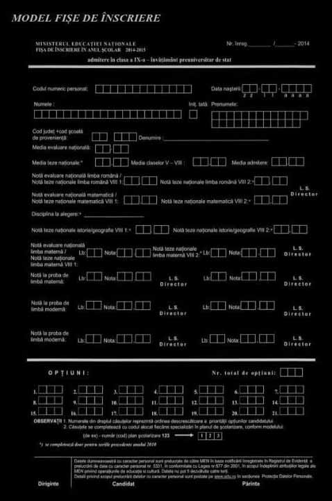 14 Cum trebuie să-şi completeze elevii fişele de înscriere?