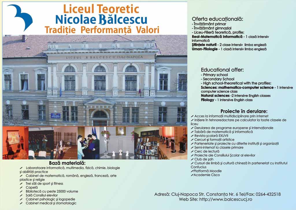 2 Liceul Teoretic Gheorghe Şincai Liceul Teoretic Gheorghe Şincai îşi are originile în şcoala săsească de la începutul secolului al XVI-lea, mai târziu, Colegiu Reformat, iar apoi, în 1902, este