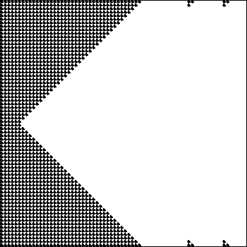Assignment 4 : Cellular Automata Page 14 of 16 Εάν όµως αφαιρέσουµε τον τρίτο κανόνα, τότε όλοι οι σχηµατισµοί σβήνουν σχετικά γρήγορα.