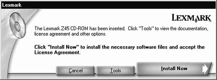 Windows 1 ÊÜíôå êëéê óôï êõñï óå ïðïéáäþðïôå ïèüíç ðáñüìïéá ìå áõôþ ðïõ áðåéêïíßæåôáé. 2 ÔïðïèåôÞóôå ôï CD ìå ôï ëïãéóìéêü ôïõ åêôõðùôþ.