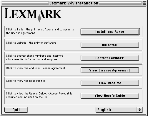 Mac OS 8.6 Ýùò 9.2 1 Êëåßóôå üóåò åöáñìïãýò ëïãéóìéêïý äåí ñçóéìïðïéïýíôáé. 2 ÔïðïèåôÞóôå ôï CD ìå ôï ëïãéóìéêü ôïõ åêôõðùôþ.