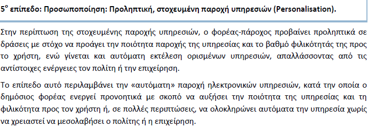 5 Επίπεδα Ηλεκτρονικής Ολοκλήρωσης Υπηρεσιών (ΕΕ)