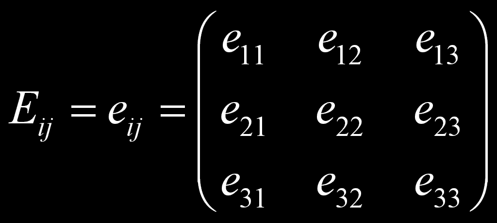 ΟΛΙΚΗ ΠΑΡΑΜΟΡΦΩΣΗ-2 Οι τανυστές κυβικής και διατμητικής παραμόρφωσης μπορούν να αθροισθούν και να δώσουν ένα συμετρικό τανυστή β τάξης, e ij, οπότε η ολική παραμόρφωση είναι το άθροισμα ενός