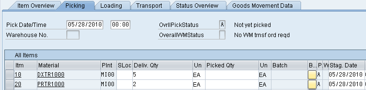 Βήμα 11 - Επιλέγουμε τα είδη προς αποστολή (Pick Materials on Delivery Note) Δραστηριότητα: Επιλέγουμε τα προϊόντα και δημιουργία Δελτίου Αποστολής.