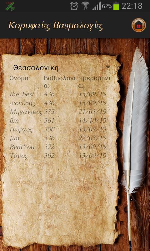 6.3 Συμπεράσματα Εικόνα 66 Το layout της κλάσης LeaderboardActivity. Στο κεφάλαιο αυτό αναφερθήκαμε στην υλοποίηση του παιχνιδιού.