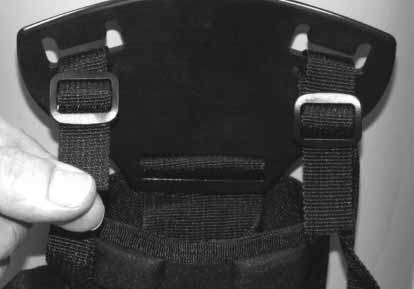 Hose connection Adjustment of strap position on support plate Adjustment of tension