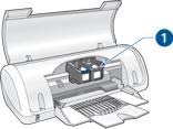 3 Για να ξεκινήσετε υνατότητες του εκτυπωτή Κουµπί και φωτεινή ένδειξη τροφοδοσίας ίσκος χαρτιού Κεφαλές εκτύπωσης Τρόπος λειτουργίας µε εφεδρικό µελάνι υνατότητες του εκτυπωτή Ο εκτυπωτής