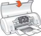 Άνοιγµα του δίσκου χαρτιού Ακολουθήστε τα παρακάτω βήµατα για να ανοίξετε το δίσκο χαρτιού: 1. Ανοίξτε το κάλυµµα του εκτυπωτή. 2.