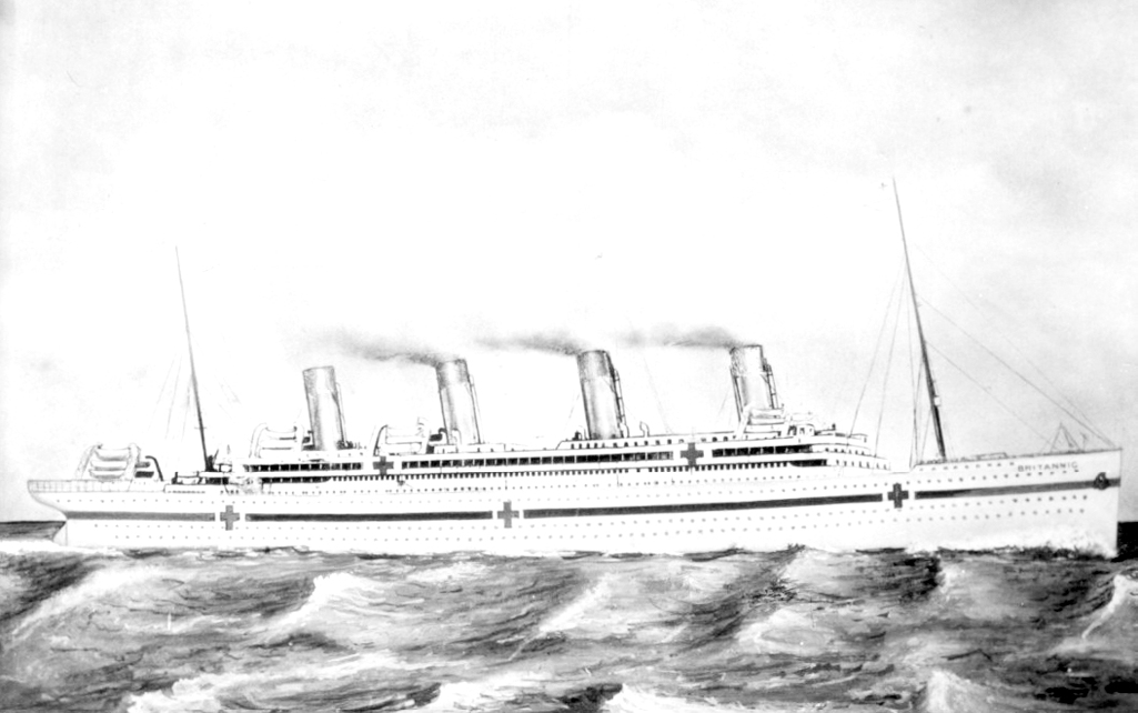 HMHS BRITANNIC Ακριβώς επτά μέρες αργότερα, το πρωί της 21ης Νοεμβρίου 1916, ακολουθεί η βύθιση του αδελφού πλοίου του Τιτανικού. Το HMHS Britannic, επιβατηγό πλοίο 48.