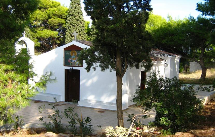 ΙΕΡΑ ΜΗΤΡΟΠΟΛΙΣ ΜΕΣΟΓΑΙΑΣ ΚΑΙ ΛΑΥΡΕΩΤΙΚΗΣ ΙΕΡΟΣ ΝΑΟΣ ΑΓΙΟΥ ΝΙΚΟΛΑΟΥ ΜΑΡΚΟΠΟΥΛΟΥ ΠΑΡΕΚΚΛΗΣΙΟ ΑΓΙΟΥ ΔΗΜΗΤΡΙΟΥ ΒΡΑΥΡΩΝΑΣ Ἀπολυτίκιον Μέγαν εὕρατο ἐν τοῖς κινδύνοις, σὲ ὑπέρμαχον ἡ οἰκουμένη, Ἀθλοφόρε τὰ