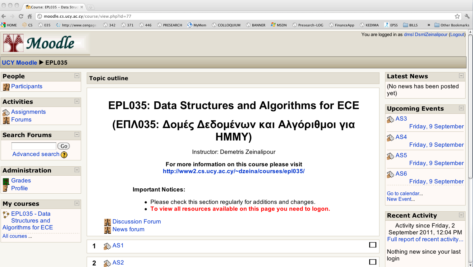 ΔΠΛ035 Moodle Γηα ηηο εθπαηδεπηηθέο δξαζηεξηόηεηεο ηνπ καζήκαηνο (ππνβνιή εξγαζηώλ, θόξνπκ αλαθνηλώζεσλ, θηι) ζα
