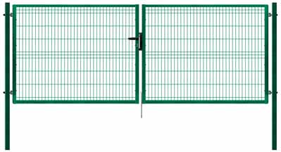 Bránky a brány PILOFOR Jednokrídlová bránka PILOFOR rám zo štvorcových profilov (uzavretý) výplň zváraný panel veľkosť ôk 50 200 mm Ø drôtu 5,00 mm úprava (zelená), 2 lakované súčasťou bránky sú 2