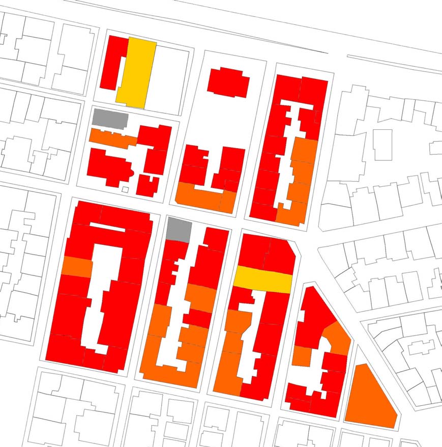 γ. αναλυτικη καταγραφη στην περιοχη μελετησ κατασταση κτιριων Όπως φαίνεται και από τον παρακάτω χάρτη τα περισσότερα κτίρια της περιοχής βρίσκονται σε καλή κατάσταση.