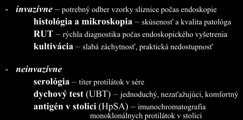 Možnosti diagnostiky H.