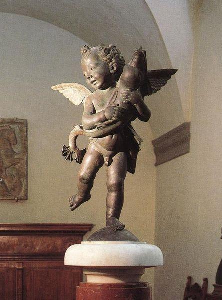Putto with Dolphin Andrea del Verrocchio Lady with a Bunch of Flowers, 1475
