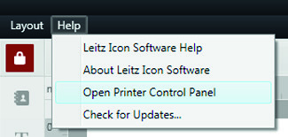 Βήµα 3α: Σύνδεση στον Πίνακα Ελέγχου Σε περίπτωση που ο εκτυπωτής Leitz Icon είναι συνδεδεµένος σε δίκτυο: Εάν έχετε εγκαταστήσει την εφαρµογή Leitz Icon στον υπολογιστή σας, ορίστε την επιλογή "Open