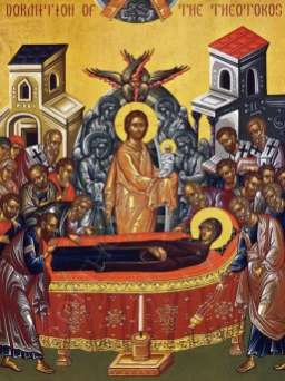 The Dormition of the Theotokos-Κοίμησις Θεοτόκου The Kimisis tis Theotokou is a Great Feast of the Eastern Orthodox Churche which commemorates the "falling asleep" or death of Mary thetheotokos ),