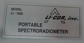 B. LI-COR Portable Spectroradiometer Model: LI-1800 Εικόνα 120: Το LI-COR Portable Spectroradiometer Model: LI-1800 Tα διαγράμματα που ακολουθούν έχουν προκύψει από την επεξεργασία των δεδομένων που