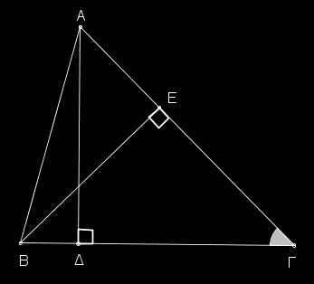 Θέματα 4 ης Ομάδας GI_V_GEO_4_8976 Σε οξυγώνιο τρίγωνο φέρουμε τα ύψη του και. α) Αν το τρίγωνο είναι και σκαληνό, τότε: i. Να αποδείξετε ότι τα τρίγωνα και είναι όμοια. (Μονάδες 0) ii.