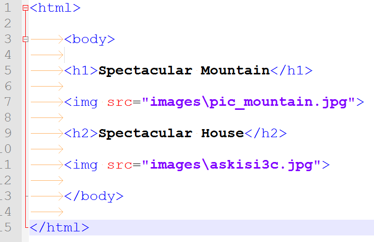 Πρακτικό μέρος Στη σχετική διαδρομή, ξεκινάμε από το φάκελο που βρίσκεται το html έγγραφο <img src="/images/photo.png"> o Ο φάκελος images είναι υποφάκελος του φακέλου που βρίσκεται το html αρχείο. 1.