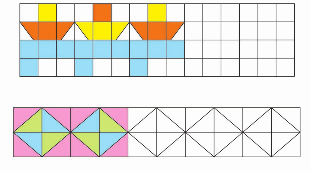 16 Γνωρίζω καλύτερα τα γεωμετρικά μοτίβα α. Παρατηρώ προσεχτικά το μοτίβο από αγγεία της Αρχαίας Ελλάδας. Μετά συνεχίζω χρησιμοποιώντας τον χάρακα και τα σωστά χρώματα. β.