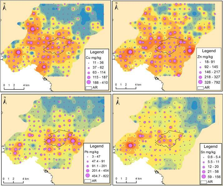 Γεωχημικοί χάρτες κατανομής στοιχείων σε εδάφη από την Αθήνα Σε αυτήν την πυκνότητα