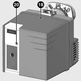 Σύνοψη Περιγραφή του καυστήρα A1 Ηλεκτρονικό A4 Οθόνη (κρυµµένος) F6 Πιεσοστάτης αέρα M1 Βεντιλατέρ T1 Αναφλεκτήρας 3 Κουμπί ρύθμισης διάστασης Y 4 Τάπα για αέριο προπάνιο 5 Βάση καυστήρα 6 Διάταξη
