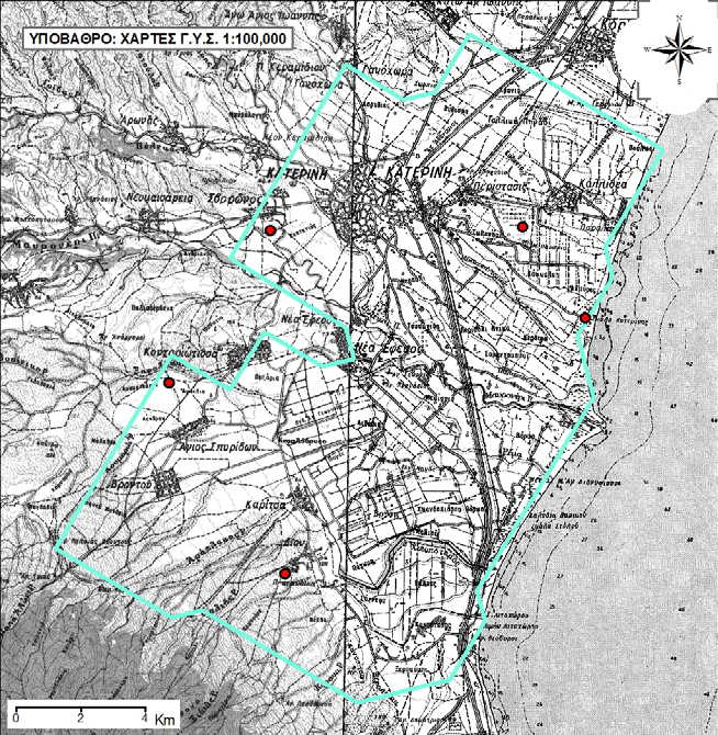 86 212 154 166 202 99 Σχήμα 4.2. Θέση των γεωτρήσεων 99, 154, 166, 202, 212.