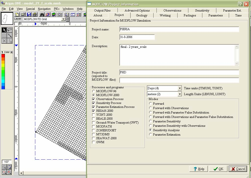 75 Η εγκατάσταση του MODFLOW-GUI προσθέτει στον κατάλογο επιλογών (menu) των PIE, που εμφανίζεται στη γραμμή των menu του περιβάλλοντος του Argus ONE, την εντολή "New MODFLOW Project".