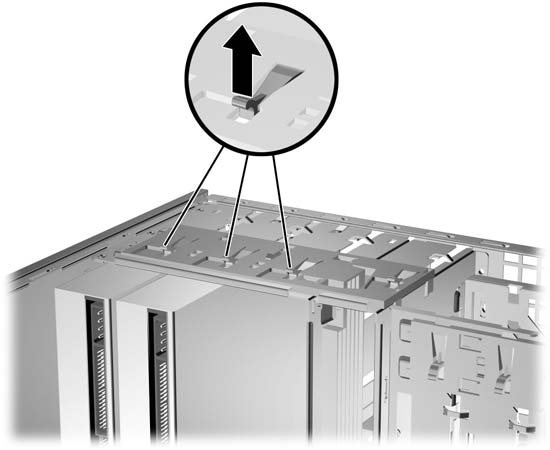 Μετατροπή από διαµόρφωση minitower σε διαµόρφωση επιτραπέζιου υπολογιστή 1. Αφαιρέστε/αποσυνδέστε τις όποιες συσκευές ασφαλείας εµποδίζουν το άνοιγµα του υπολογιστή. 2.