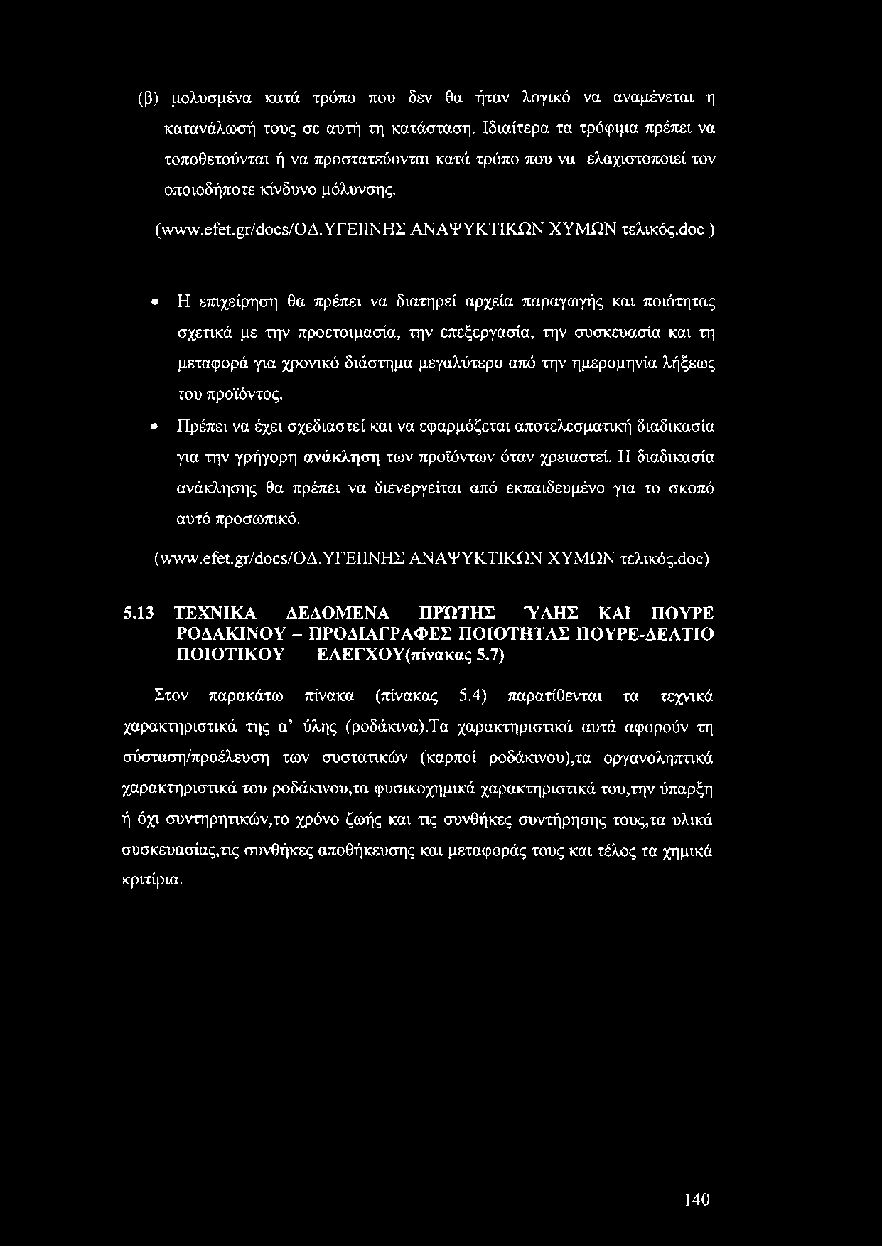 (β) μολυσμένα κατά τρόπο που δεν θα ήταν λογικό να αναμένεται η κατανάλωσή τους σε αυτή τη κατάσταση.