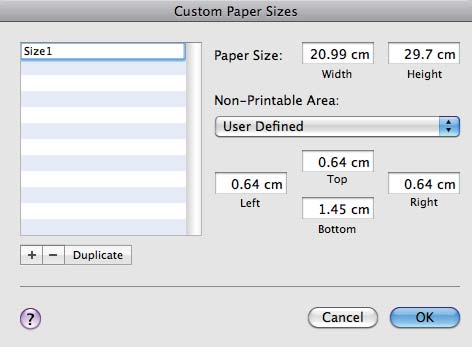 Επιλογές εκτύπωσης C Κάντε κλικ στο OK. Τώρα μπορείτε να επιλέξετε το νέο μέγεθος χαρτιού από το μενού Size (Μέγεθος) στην καρτέλα Main (Κύριο). Μπορείτε πλέον να εκτυπώσετε κανονικά.