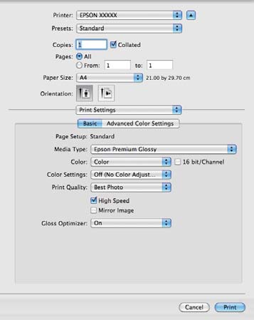 Εκτύπωση διαχείρισης χρώματος C Για Windows U «Βασικές μέθοδοι εκτύπωσης (Windows)» στη σελίδα 32 Για Mac OS X U «Βασικές μέθοδοι εκτύπωσης (Mac OS X)» στη σελίδα 33 Απενεργοποιήστε τη διαχείριση