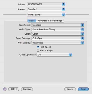 Εκτύπωση διαχείρισης χρώματος Εφαρμογές Adobe Photoshop CS3 ή νεότερη έκδοση Ρυθμίσεις διαχείρισης χρώματος Printer Manages Colors (Ο εκτυπωτής διαχειρίζεται τα χρώματα) B Μεταβείτε στην οθόνη Print