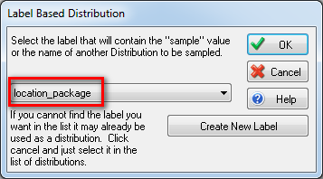 Figure 34 Simul8 Σενάριο 1 - Ορισμός νέων κατανομών Η ετικέτα «location_package» λαμβάνει την τιμή «whole_inside_package» μπαίνοντας στην ουρά του συσκευαστηρίου για το εσωτερικό και την τιμή