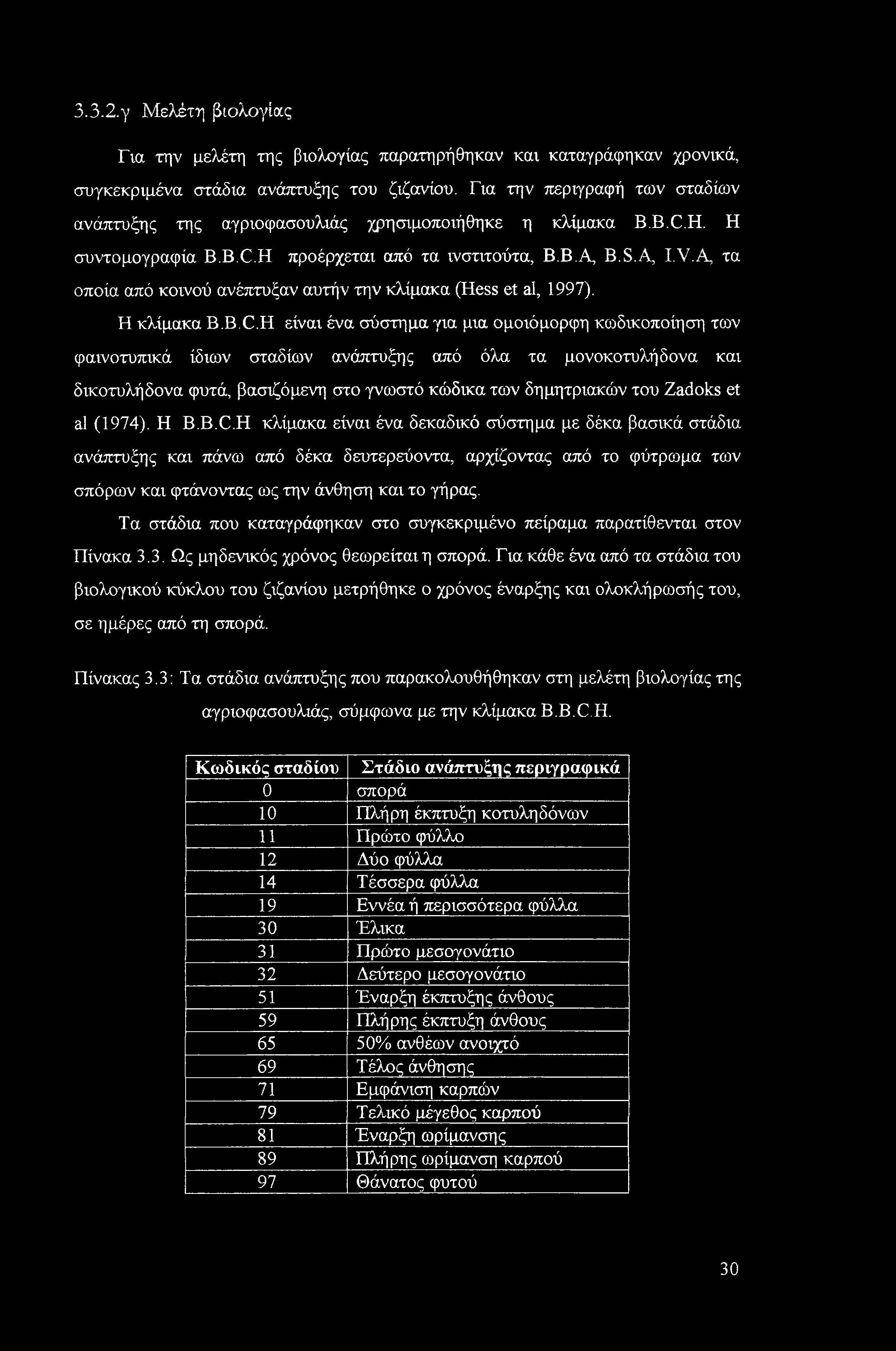 3.3.2.γ Μελέτη βιολογίας Για την μελέτη της βιολογίας παρατηρήθηκαν και καταγράφηκαν χρονικά, συγκεκριμένα στάδια ανάπτυξης του ζιζανίου.