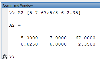 Το Matlab δέχεται και