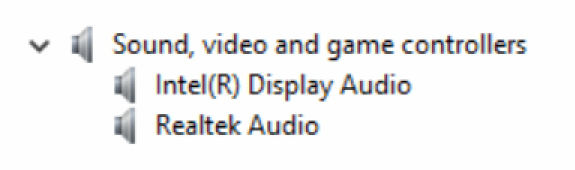 3 Αναπτύξτε την επιλογή Sound, video and game controllers (Ελεγκτές ήχου, βίντεο και παιχνιδιών) για να δείτε τον ελεγκτή ήχου.