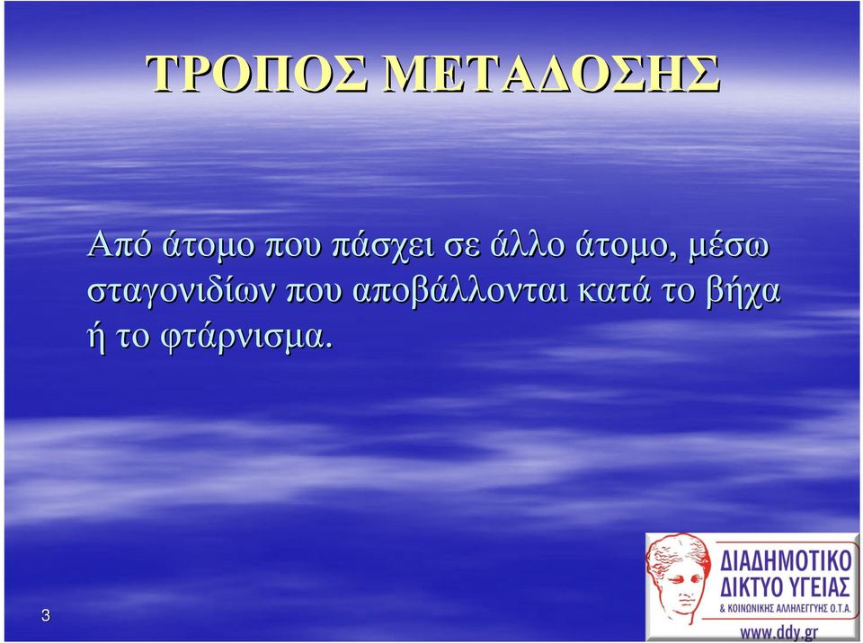 μέσω σταγονιδίων που