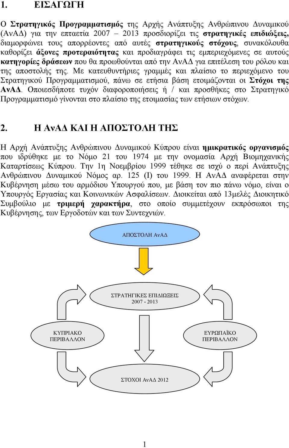 αποστολής της. Με κατευθυντήριες γραμμές και πλαίσιο το περιεχόμενο του Στρατηγικού Προγραμματισμού, πάνω σε ετήσια βάση ετοιμάζονται οι Στόχοι της ΑνΑΔ.