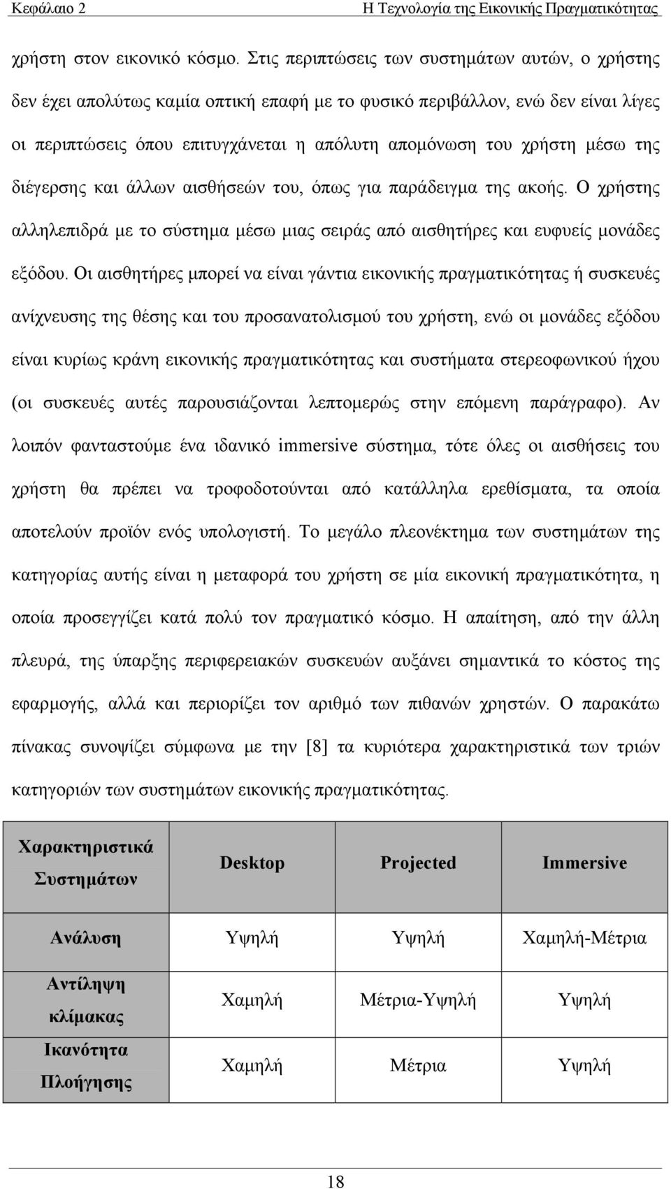 µέσω της διέγερσης και άλλων αισθήσεών του, όπως για παράδειγµα της ακοής. Ο χρήστης αλληλεπιδρά µε το σύστηµα µέσω µιας σειράς από αισθητήρες και ευφυείς µονάδες εξόδου.