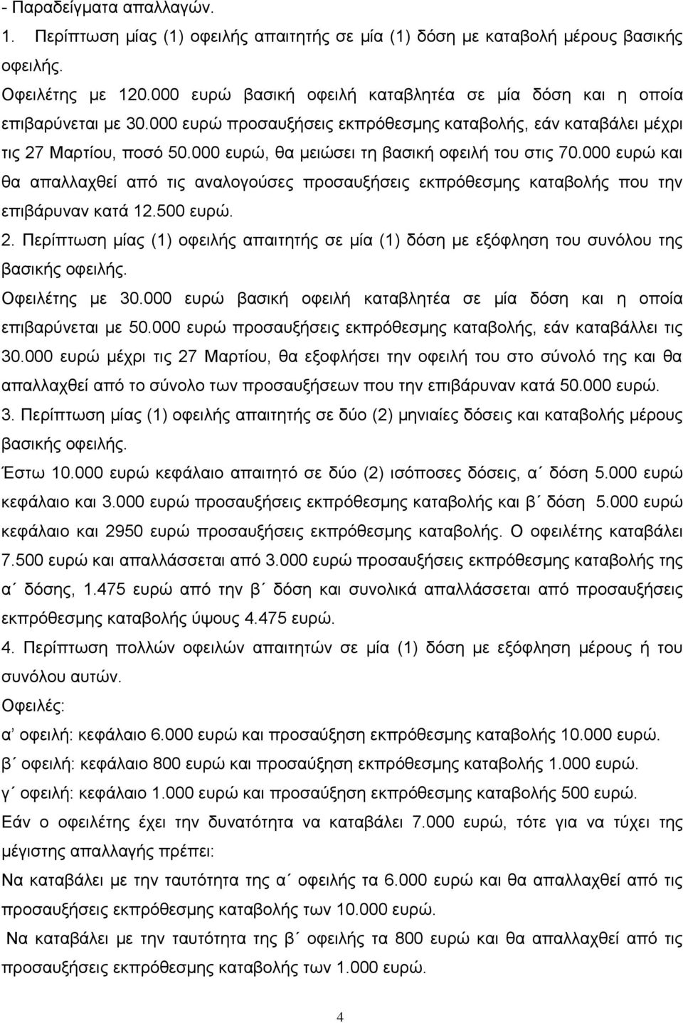 000 ευρώ, θα μειώσει τη βασική οφειλή του στις 70.000 ευρώ και θα απαλλαχθεί από τις αναλογούσες προσαυξήσεις εκπρόθεσμης καταβολής που την επιβάρυναν κατά 12.500 ευρώ. 2.