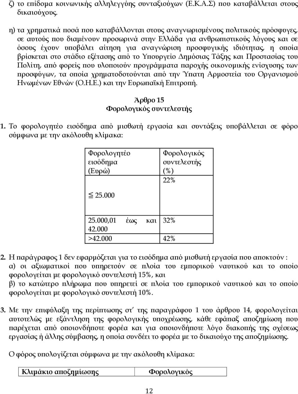 ροσφυγικής ιδιότητας, η ο οία βρίσκεται στο στάδιο εξέτασης α ό το Υ ουργείο ηµόσιας Τάξης και Προστασίας του Πολίτη, α ό φορείς ου υλο οιούν ρογράµµατα αροχής οικονοµικής ενίσχυσης των ροσφύγων, τα