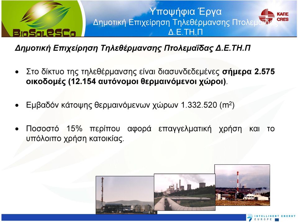 Π Στο δίκτυο της τηλεθέρμανσης είναι διασυνδεδεμένες σήμερα 2.575 οικοδομές (12.