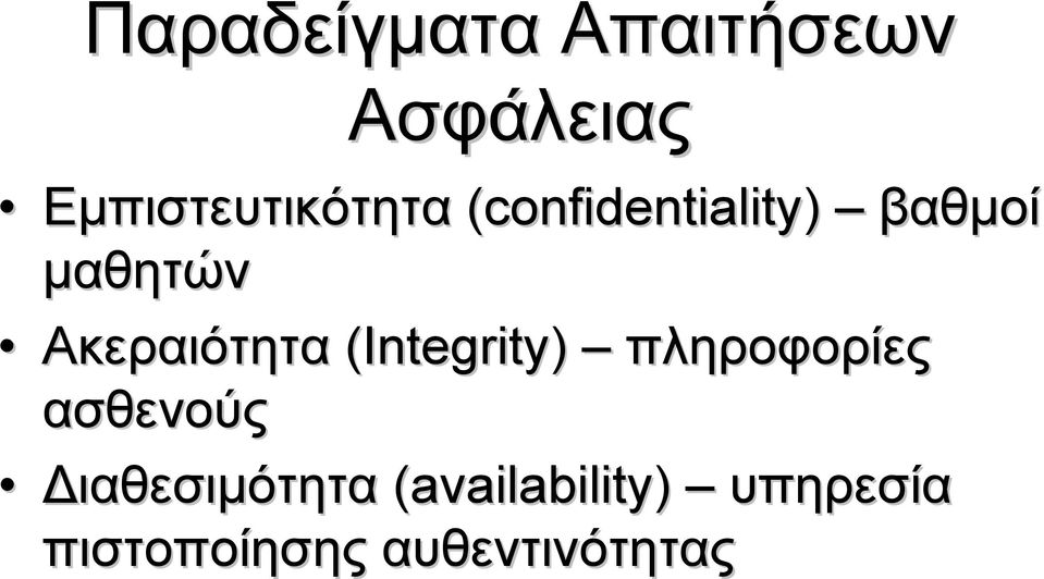 μαθητών Ακεραιότητα (Integrity) πληροφορίες