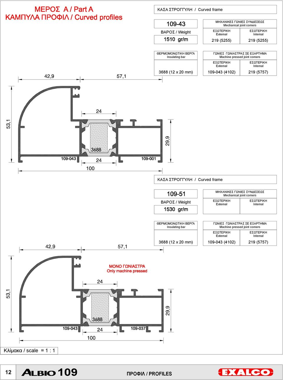 (5757) ΚΑΣΑΣΤΡΟΓΓΥΛΗ / Curved frame ΜΗΧΑΝΙΚΕΣ ΓΩΝΙΕΣ ΣΥΝΔΕΣΕΩΣ Mechanical jointcorners ΘΕΡΜΟΜΟΝΩΤΙΚΗ  (5757) 1 109