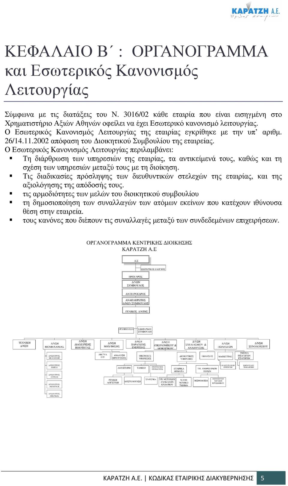 26/14.11.2002 απόφαση του ιοικητικού Συµβουλίου της εταιρείας.