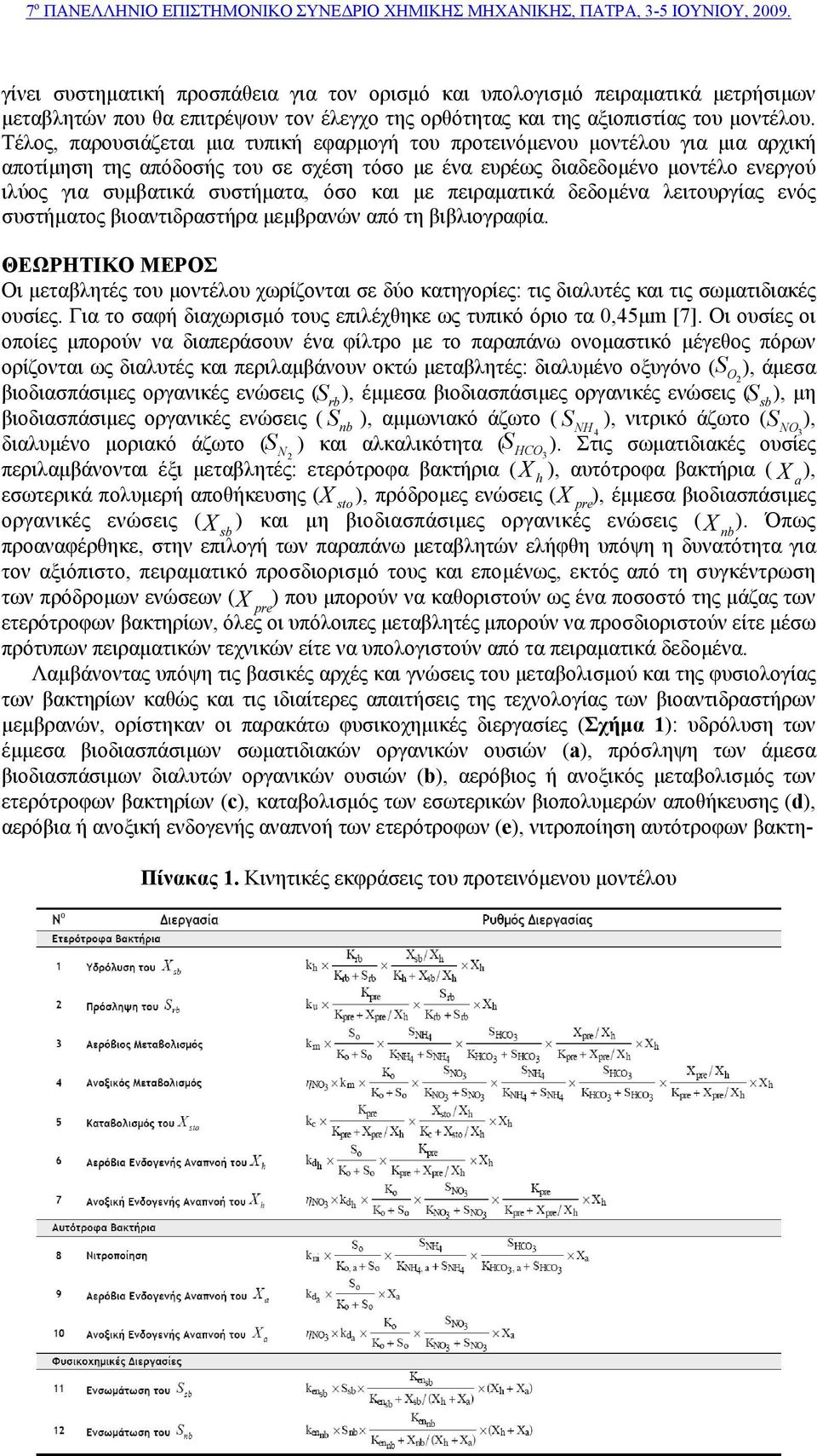 όσο και µε πειραµατικά δεδοµένα λειτουργίας ενός συστήµατος βιοαντιδραστήρα µεµβρανών από τη βιβλιογραφία.