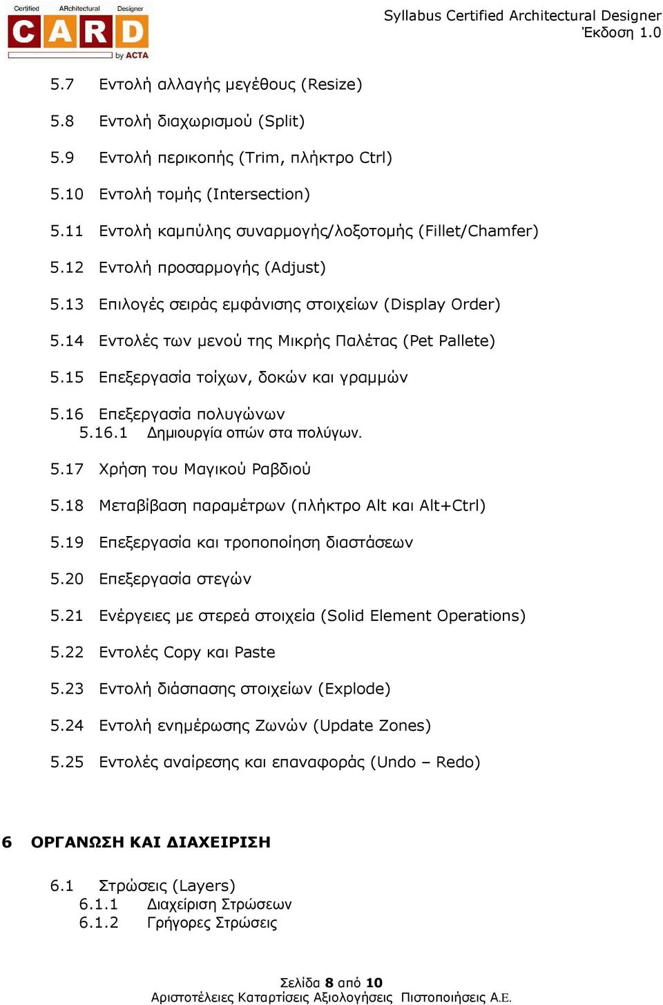 14 Εντολές των µενού της Μικρής Παλέτας (Pet Pallete) 5.15 Επεξεργασία τοίχων, δοκών και γραµµών 5.16 Επεξεργασία πολυγώνων 5.16.1 ηµιουργία οπών στα πολύγων. 5.17 Χρήση του Μαγικού Ραβδιού 5.